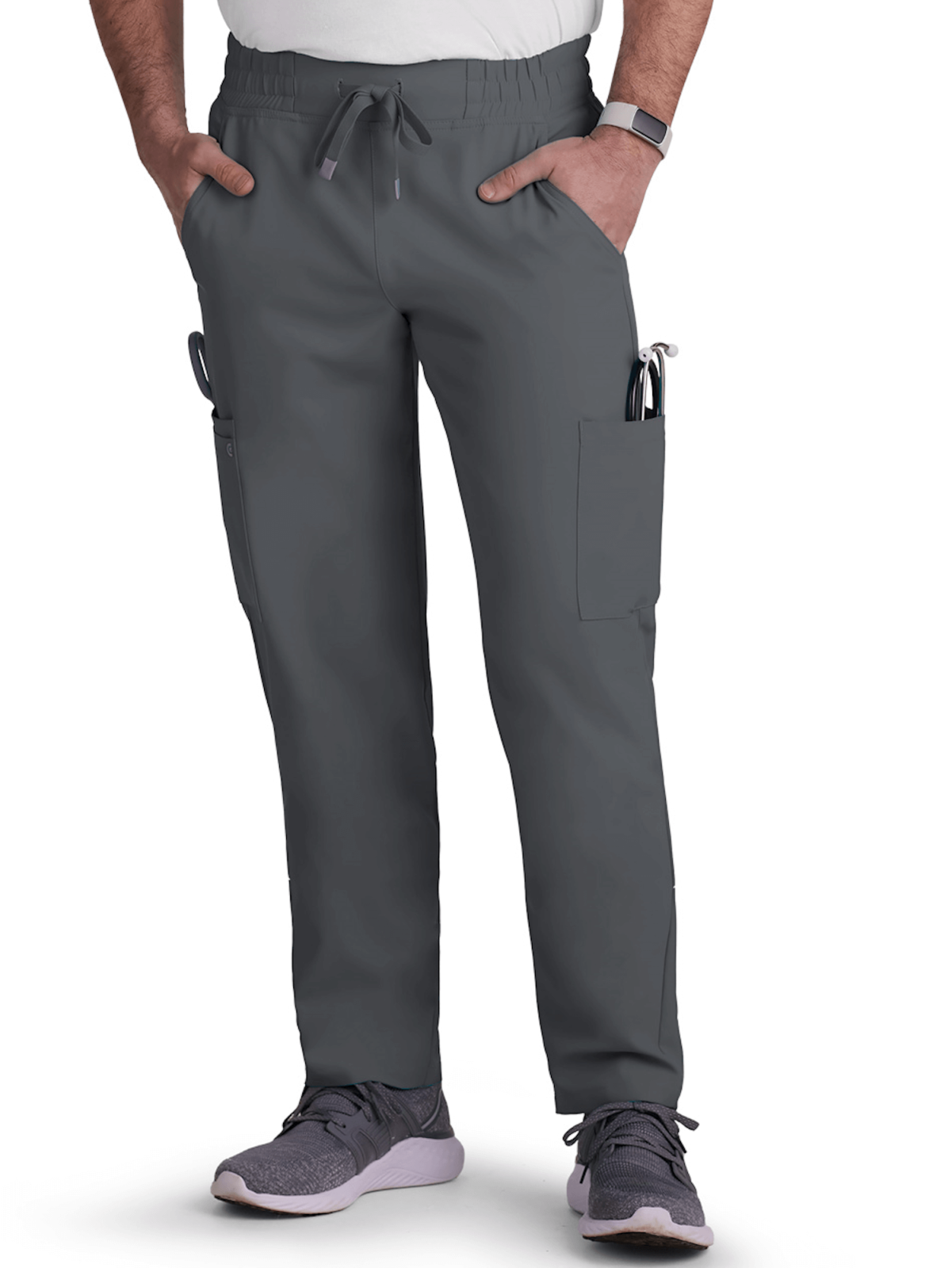 CURE CURE×SB OBAKE BOOGIE MAN CURE×SB SP Komplet medyczny scrubs męski grafitowy z prostą nogawką Koi